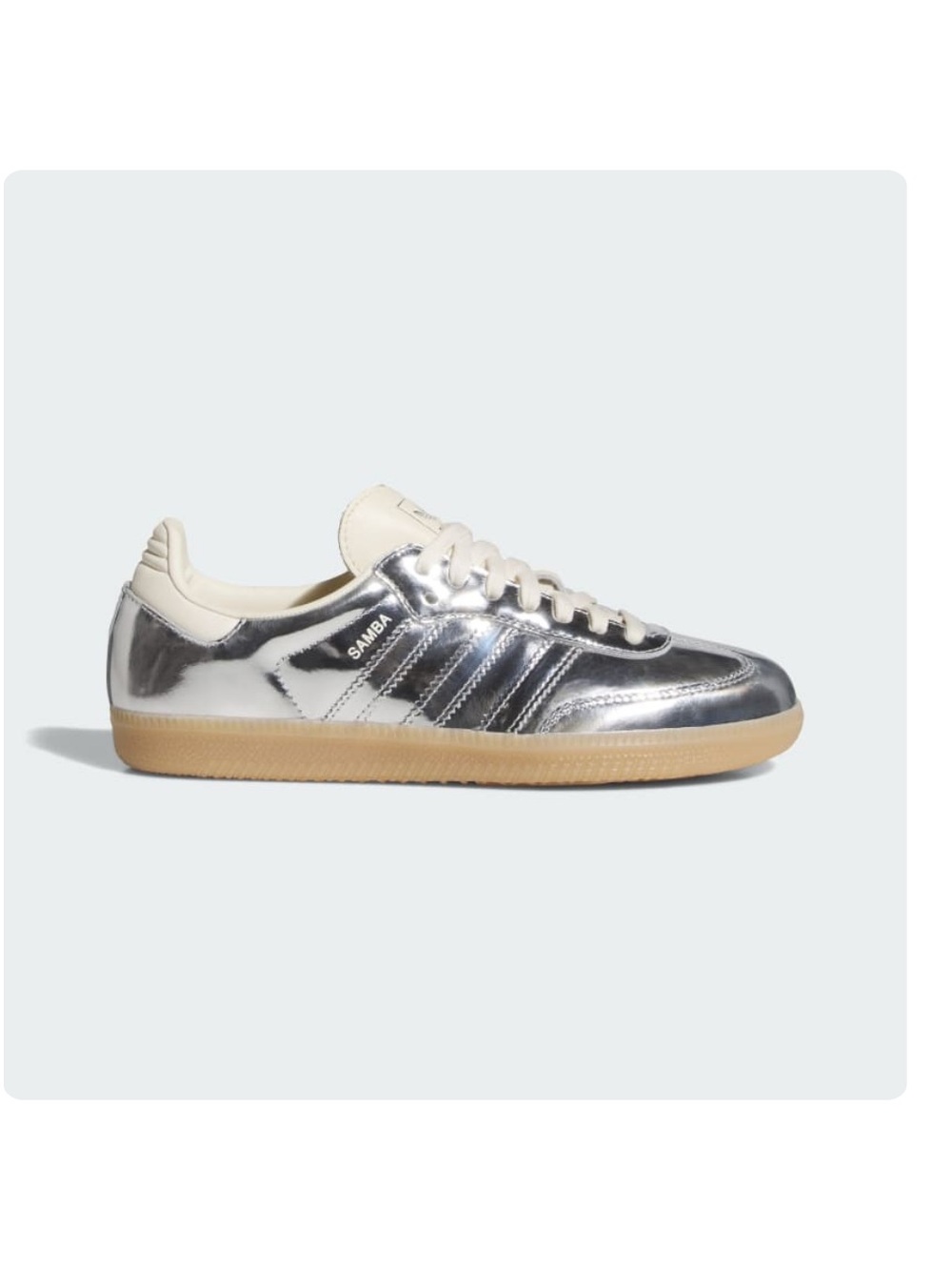 adidas Samba Metallic Silver Sneakers with Gum Sole